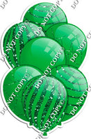 All Green Balloons - Green Sparkle Accents