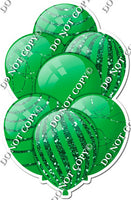 All Green Balloons - Green Sparkle Accents