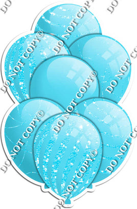 All Baby Blue Balloons - Baby Blue Sparkle Accents