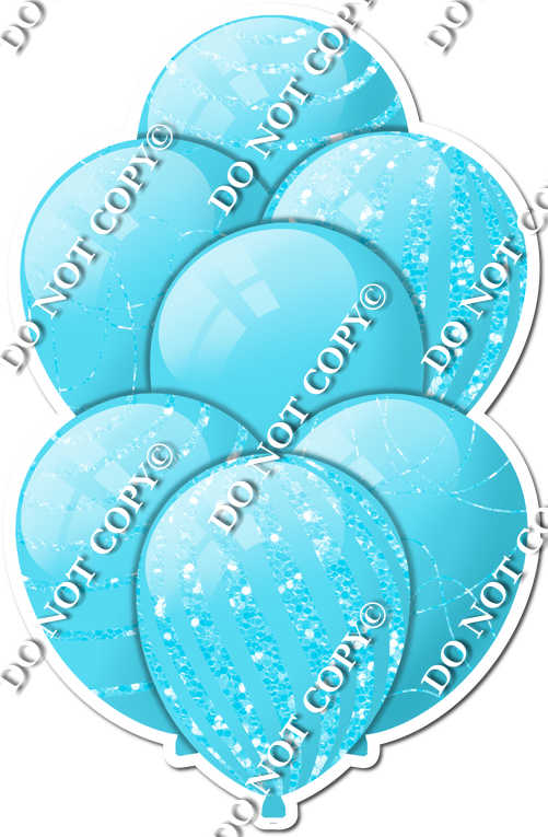 All Baby Blue Balloons Baby Blue Sparkle Accents Sign Swag USA