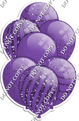 All Purple Balloons - Purple Sparkle Accents