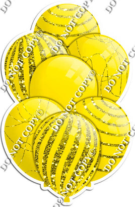 All Yellow Balloons - Yellow Sparkle Accents