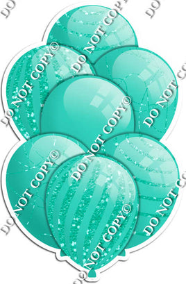 All Mint Balloons - Mint Sparkle Accents