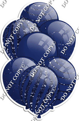 All Navy Blue Balloons - Navy Blue Sparkle Accents