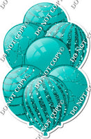 All Teal Balloons - Teal Sparkle Accents