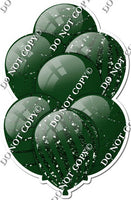 All Hunter Green Balloons - Hunter Green Sparkle Accents