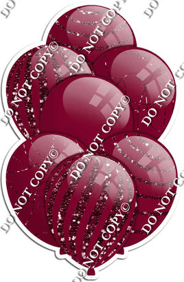All Burgundy Balloons - Burgundy Sparkle Accents