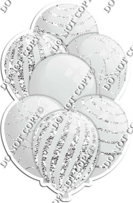 All Light Grey Balloons - Light Grey Sparkle Accents
