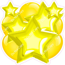 Flat Yellow Balloon & Star Bundle
