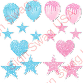 16 pc Baby Pink & Blue Baby Shower Flair