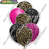 Leopard, Black, Hot Pink Balloon Bundle