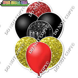 Sparkle Red, Black, Yellow Balloon Bundle