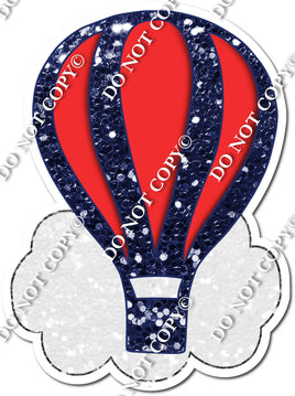 Cloud & Hot Air Balloon - Navy Blue & Red w/ Variants