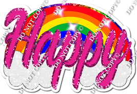 Hot Pink Happy & Rainbow