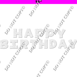 18" KG 13 pc White Sparkle - Happy Birthday Set