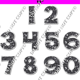 18" KG 10 pc Silver Sparkle - 0-9 Number Set
