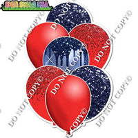 Red & Navy Blue Balloon Bundle