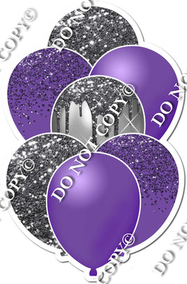 Purple & Silver Sparkle Balloon Bundle