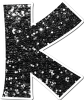18" KG Individual Black Sparkle - Alphabet Pieces