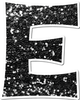 23.5" KG Individual Black Sparkle - Alphabet Pieces