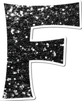 18" KG Individual Black Sparkle - Alphabet Pieces