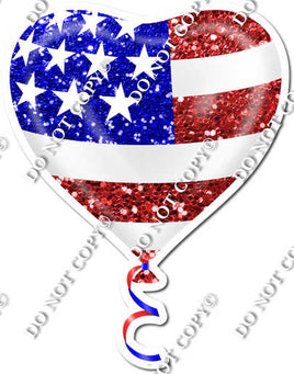 American Flag Heart Balloon w/ Variants