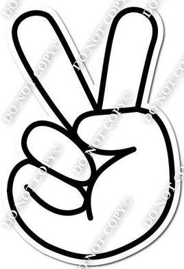White Peace Sign Silhouette w/ Variants
