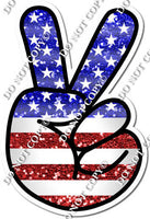 Sparkle American Flag Peace Sign Silhouette w/ Variants
