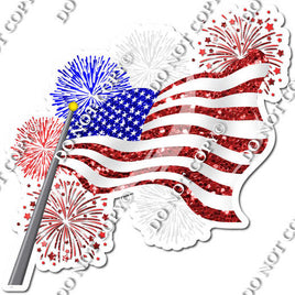 American Flag with Fireworks w/ Variants