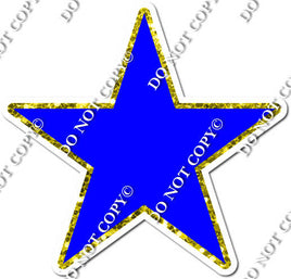 Flat Blue & Yellow Sparkle Star