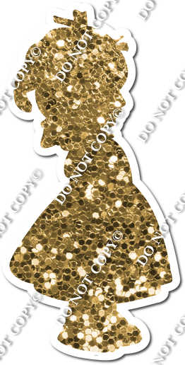 Gold Sparkle Girl Silhouette w/ Variants