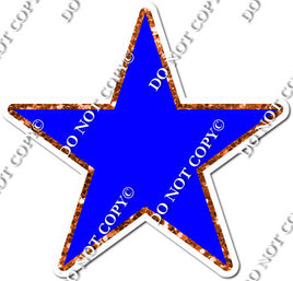 Flat Blue & Orange Sparkle Star