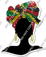 Juneteenth - Silhouette Women with Colorful Head Wrap w/ Variants