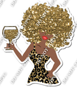 Dark Skin Tone Girl - Gold Leopard Dress w/ Variants
