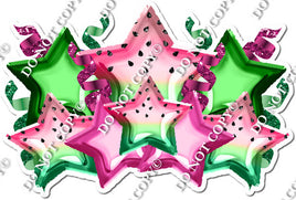 Foil Star Panel - Green, Pink & Watermelon Star Panel
