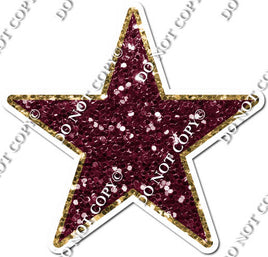 Sparkle - Burgundy & Gold Star