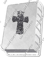 White & Silver Bible with Cross w/ Variants