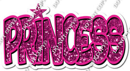 Hot Pink Sparkle BB Font Princess Statement w/ Variant