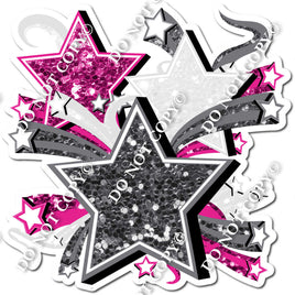 Star Bundle - Silver, White, Hot Pink