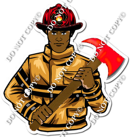 Dark Skin Tone Firefighter with Axe w/ Variants