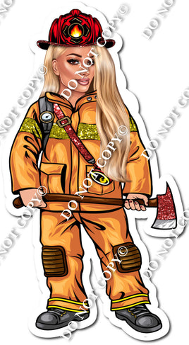 Light Skin Tone Girl Firefighter w/ Variants