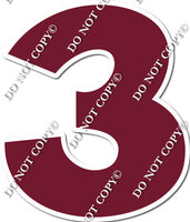 18" KG Individual Flat Burgundy - Numbers, Symbols & Punctuation