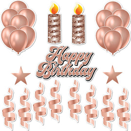 15 pc Flat Rose Gold HBD Flair Package