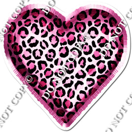 Pink Leopard Foil Balloon Heart