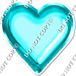 Turquoise Foil Balloon Heart
