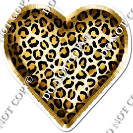 Gold Leopard Foil Balloon Heart