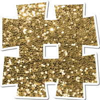 23.5" KG Individual Gold Sparkle - Numbers, Symbols & Punctuation