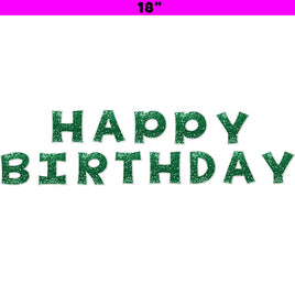 18" KG 13 pc Green Sparkle - Happy Birthday Set
