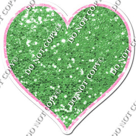 Sparkle - Baby Pink & Lime Heart