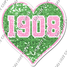 Baby Pink & Lime 1908 Heart